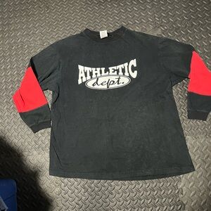 Black and Red Long Sleeve Men's Tee